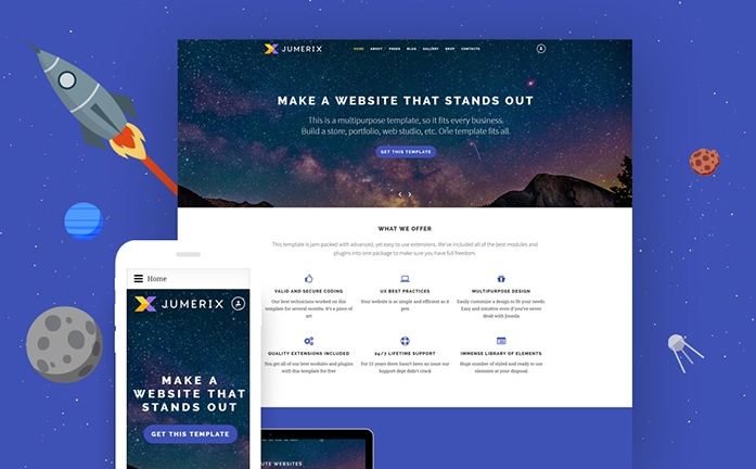 Jumerix - một trong các mẫu theme Joomla đẹp và bán chạy nhất đầu năm 2019