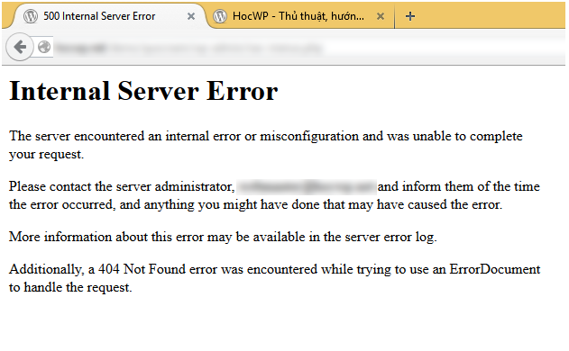 Lỗi Internal Server Error